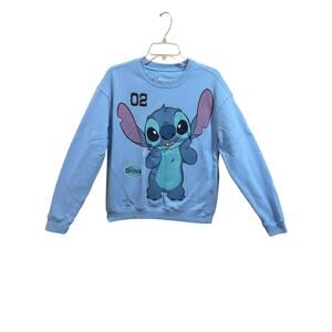 Disney Stitch Blue Womens Sweatshirt Size L